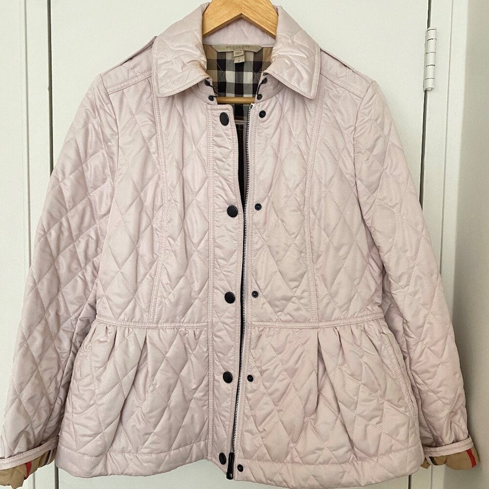BURBERRY LONDON NOVA CHECK DIAMOND QUILTED JACKET SIZE LARGE